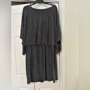 Jessica Howard Black and Silver Long Sleeve Dress